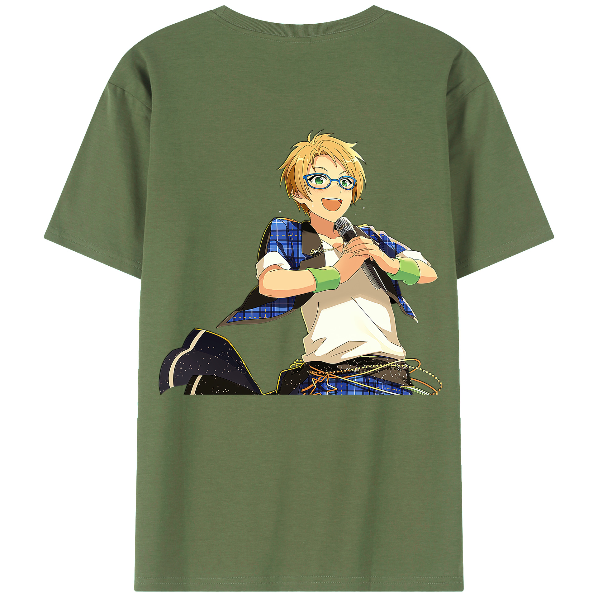 （画像用） あんさんぶるスターズ! Ensemble Stars 綿100％ メンズ半袖Tシャツ（バックプリント） 通気性